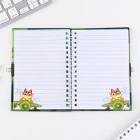 Блокнот на замочке А6, 50 листов в твердой обложке &laquo;23 февраля. День защитника котечества&raquo;