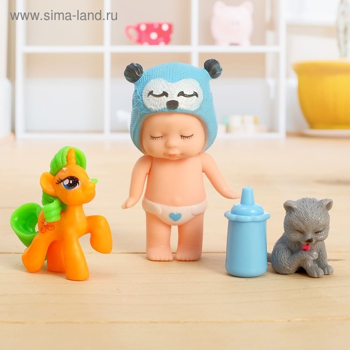 Пупс &laquo;Малышка&raquo; с питомцами, с аксессуарами, МИКС