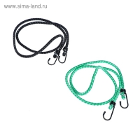 Резинка для крепления багажа TORSO, 120 cм, d8 мм, металлические крючки, МИКС, набор 2 шт