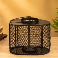 Подсвечник фонарь со стеклянной колбой 19,5х23х15,5 см, d 10 см, металл, цв. чёрный