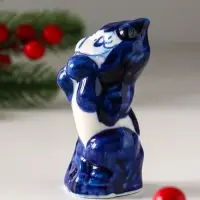 Сувенир "Конь на дыбах", 9х5 см, гжель