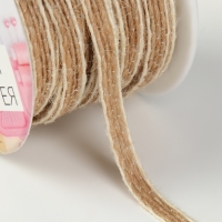 Тесьма декоративная холщовая, 6 мм, 9 &plusmn; 0,5 м, цвет светло-бежевый/бежевый