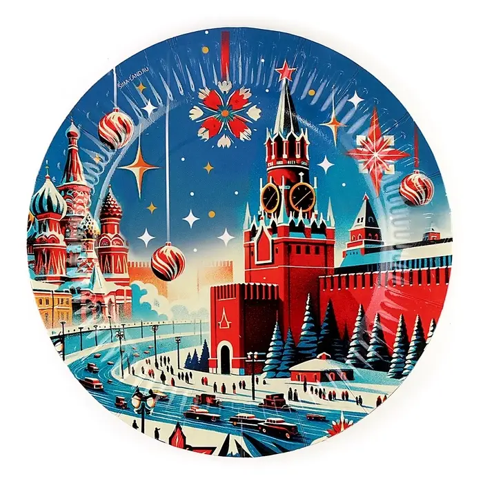 Тарелка одноразовая бумажная &laquo;С Новым годом&raquo;, 18 см