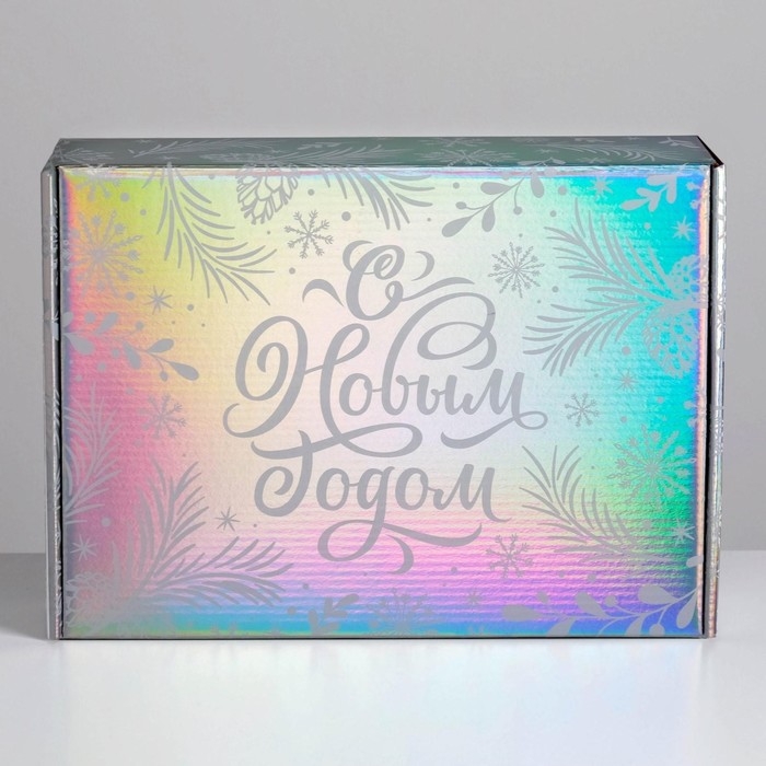 Коробка подарочная новогодняя складная &laquo;С Новым годом&raquo;, 30,5 х 22 х 9,5 см, Новый год