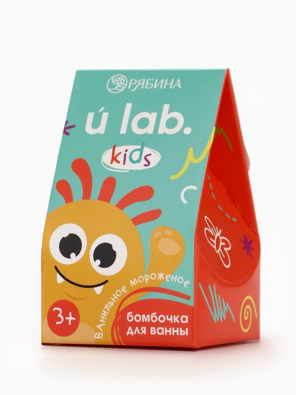 Детский бурлящий шар &laquo;Монстрики&raquo;, аромат ванильное мороженое 40 г, URAL LAB