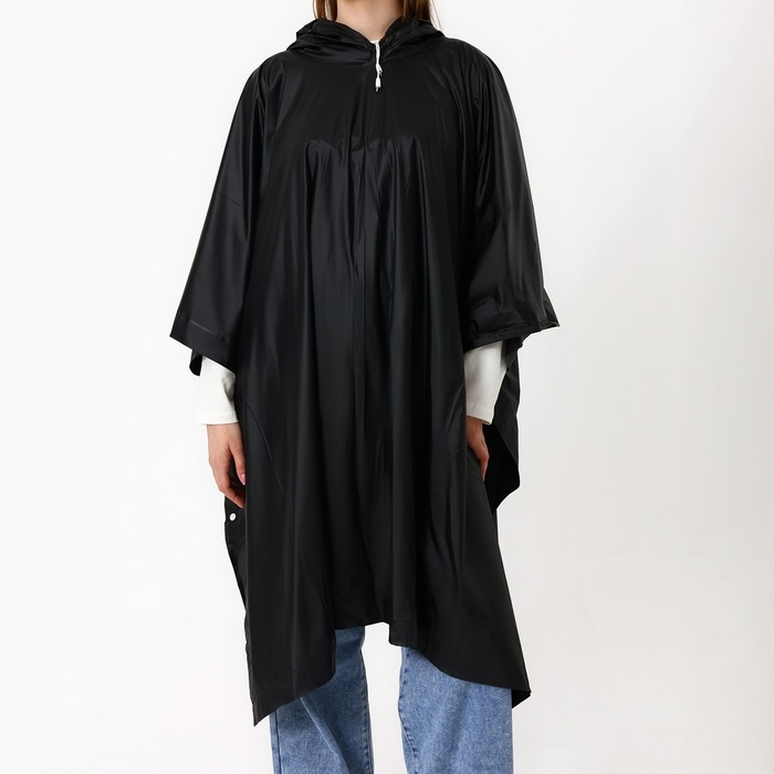 Дождевик взрослый пончо &laquo;Для мокрых дел&raquo;, на кнопках, оверсайз, цвет чёрный