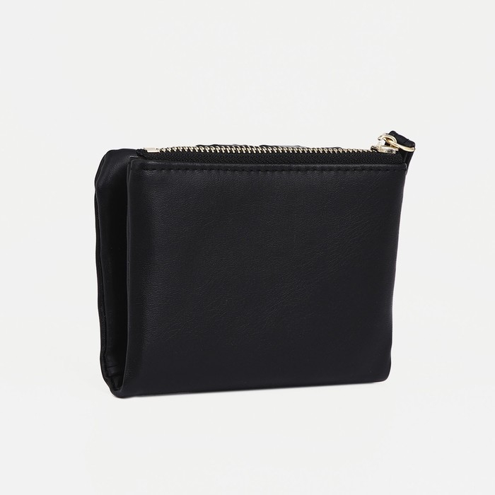 Кошелёк женский на кнопке, цвет чёрный Кошелёк женский на кнопке, цвет чёрный