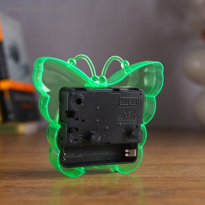 Часы - будильник настольные &laquo;Бабочка&raquo;, дискретный ход, циферблат d-5.5 см, 9&times;8 см, микс