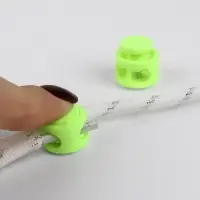 Набор для шнурков, d=5 мм, фиксатор и наконечник, 2 пары, салатовый