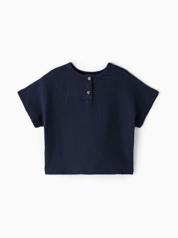 Рубашка Крошка Я Рубашка Крошка Я "Муслин", рост 68, синий