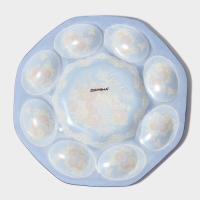 Подставка стеклянная для яиц 8 ячеек Доляна &laquo;Русские мотивы&raquo;, d=21 см