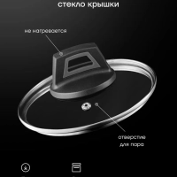 Ковш сотейник со стеклянной крышкой 16 см Graphit-16SP 1,6 л