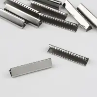 Наконечник-зажим для стропы, 5.8&times;25 мм, 10 шт., цвет серебряный