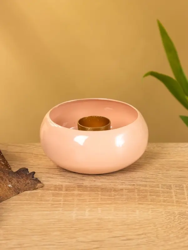 Подсвечник на 1 свечу на магнитах "Пудровый розовый" 7,5х7,5х3,5 см