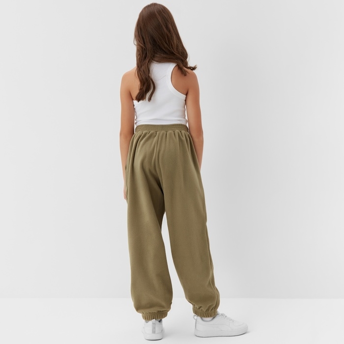 Брюки флисовые для девочки MINAKU: Fleece Soft, цвет светло-зелёный, рост 158 см