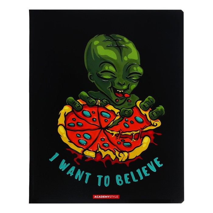 Тетрадь 48 листов в клетку "Гуманоид", обложка мелованный картон, выборочный УФ-лак, конгреф, МИКС