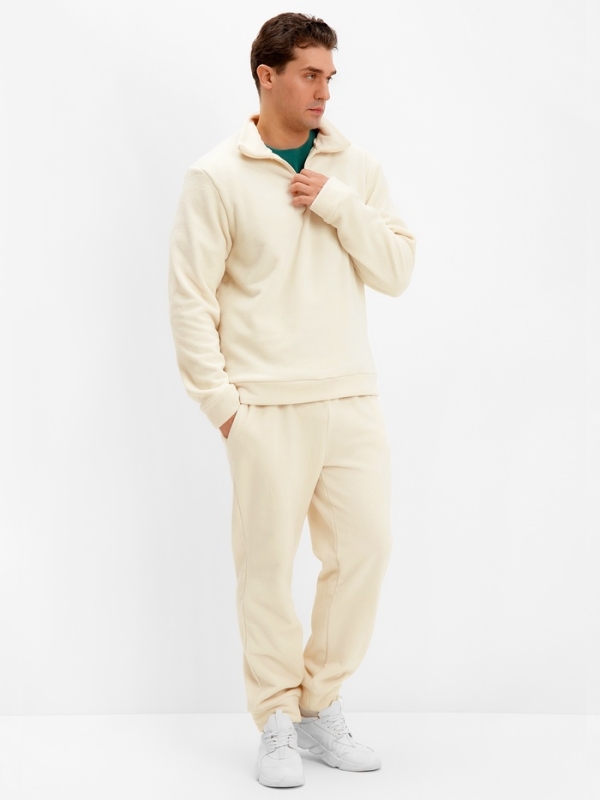 Джемпер флисовый мужской MINAKU: Fleece Soft цвет бежевый, р-р 52