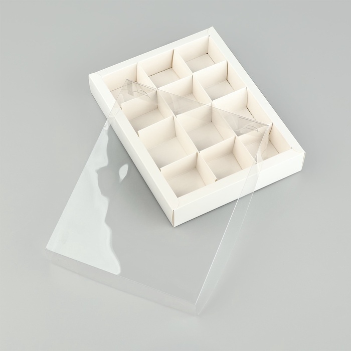Коробка под 12 конфет с ячейками «Белая», 14.5 х 18.5 х 3 см Коробка под 12 конфет с ячейками «Белая», 14.5 х 18.5 х 3 см