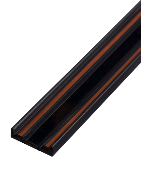 Трековый шинопровод, серия "Flat", однофазный, открытый монтаж, 1м, черный