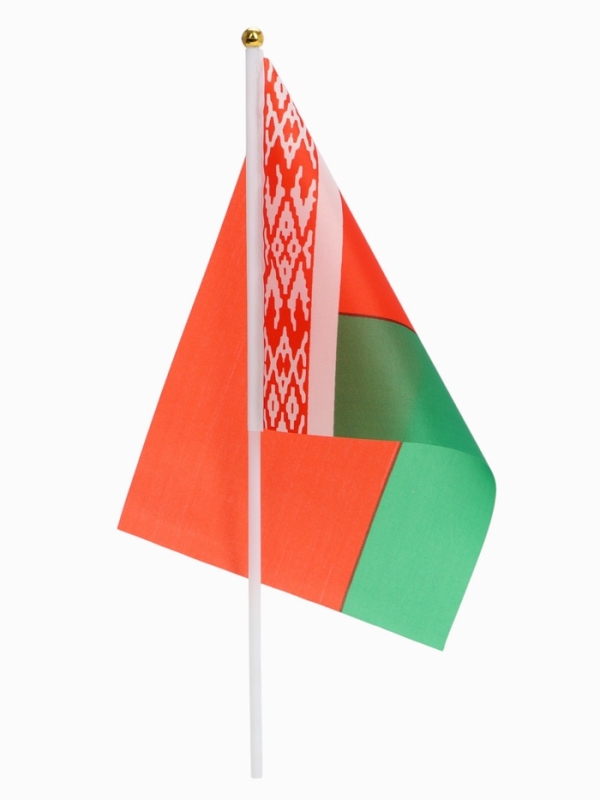 Флаг Беларуссии, 16 х 24 см, полиэстер, 12 штук