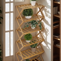 Подставка для цветов Greengo, 6 полок, 50 &times; 25 &times; 110 см, напольная, бамбук