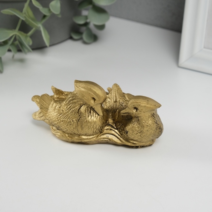 Нэцкэ фигурка &laquo;Уточки мандаринки вместе&raquo;, 11&times;6&times;4.8 см, под бронзу