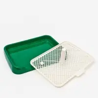 Туалет для собак 46,5 х 36 х 5,5 см, съёмной решеткой и столбиком, зелёный