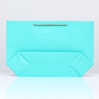 Пакет подарочный с лентой 30 х 27,5 х 12 см "Бирюзовый"