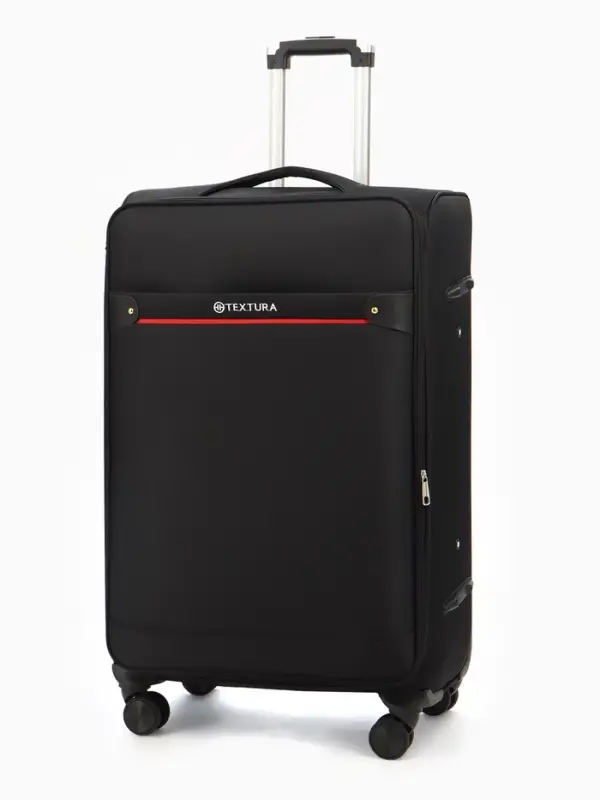 Чемодан 28",Текст,47*30*78,отд на молнии,1 нар/карм, увелич,код замок,4 колеса, черный