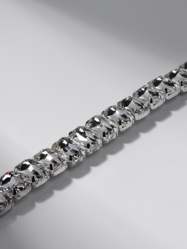 Чокер-колье &laquo;Сияние&raquo; соло, цвет белый в серебре, 36 см