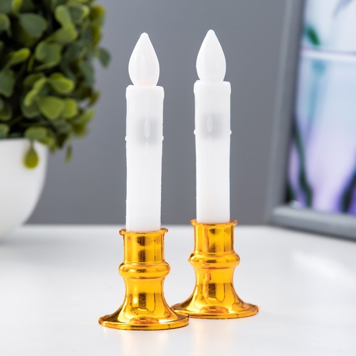 Ночник Ночник "Свеча" LED от батареек 3хLR44 золото 3,6х3,6х13 см
