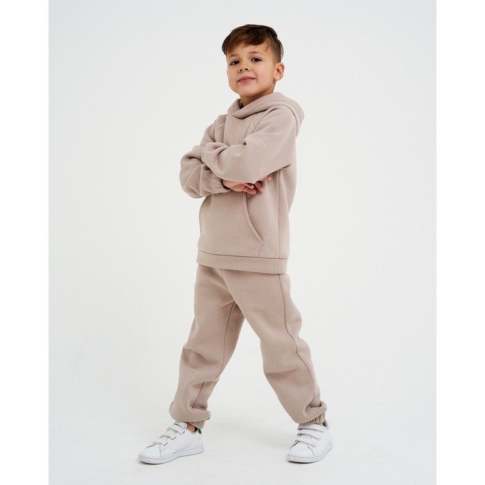Костюм детский с начёсом (толстовка, брюки) KAFTAN "Basic line" р.30 (98-104), бежевый