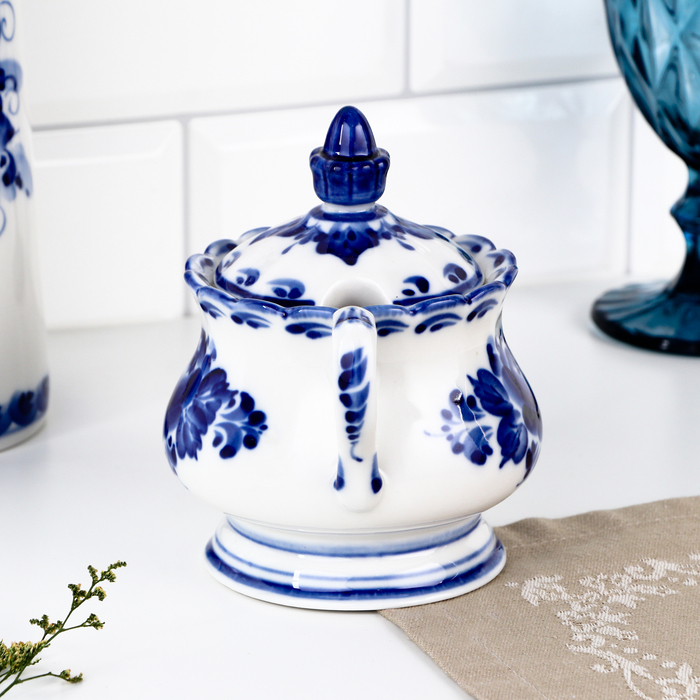 Сахарница «Елена», 13×10×16 см, гжель Сахарница «Елена», 13×10×16 см, гжель