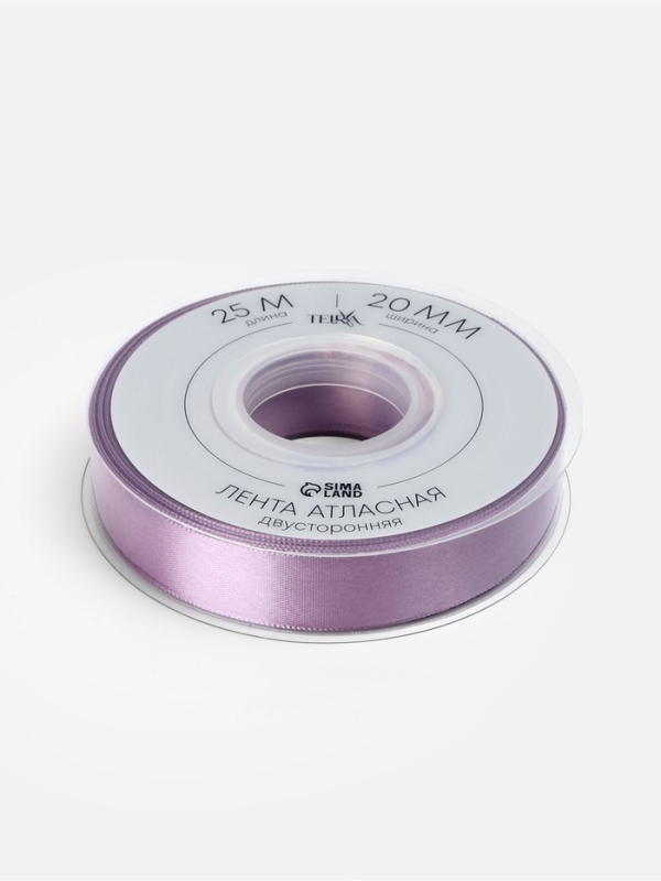 Лента атласная двухсторонняя №0434 20мм*25±1м сиреневый TR Лента атласная двухсторонняя №0434 20мм*25±1м сиреневый TR