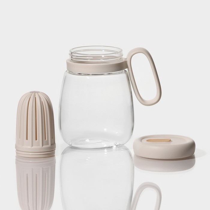 Кружка стеклянная с крышкой и трубочкой &laquo;Бьорн&raquo;, 850 мл