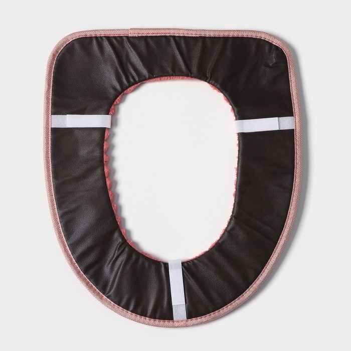 Чехол на сиденье для унитаза на липучках Доляна &laquo;Плюша&raquo;, 37&times;42 см, цвет МИКС