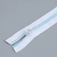 Молния &laquo;Спираль&raquo;, №5, разъёмная, замок автомат, 40 см, белая, голубая