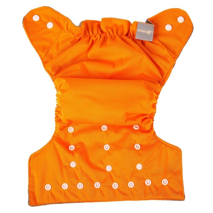 Многоразовый подгузник, угольно-бамбуковая ткань, 3-15 кг, цвет оранжевый, Крошка Я