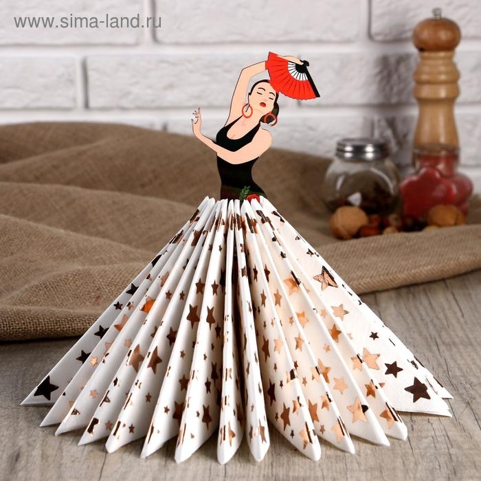 Салфетница деревянная «Девушка танцовщица с розой», цветная наклейка Салфетница деревянная «Девушка танцовщица с розой», цветная наклейка