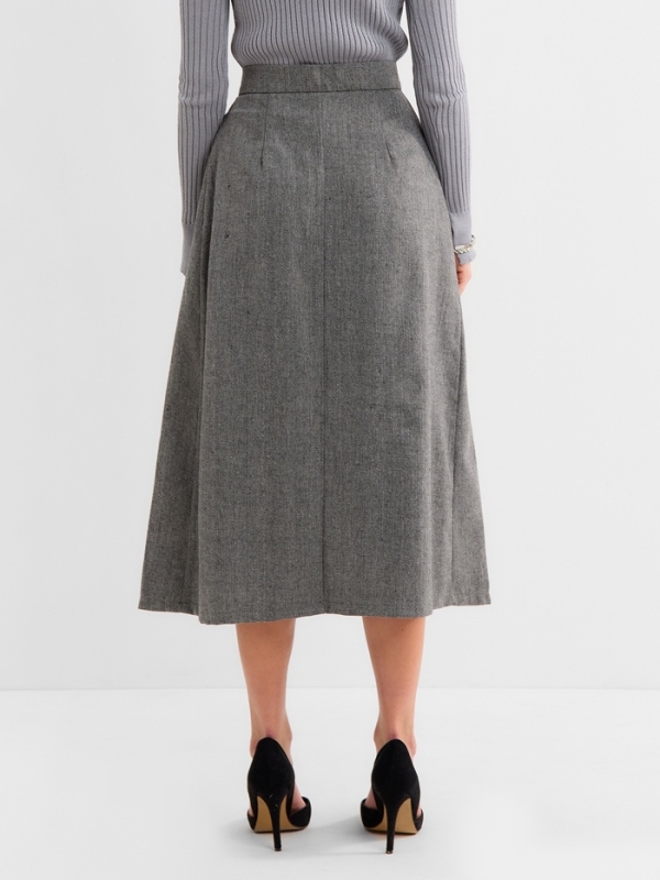 Юбка женская макси  MINAKU: Modern classic цвет темно-серый, р-р 48