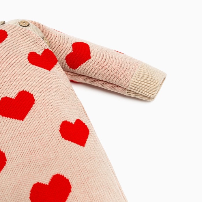 Комбинезон вязаный Крошка Я &laquo;Сердечки&raquo;, рост 86-92 см