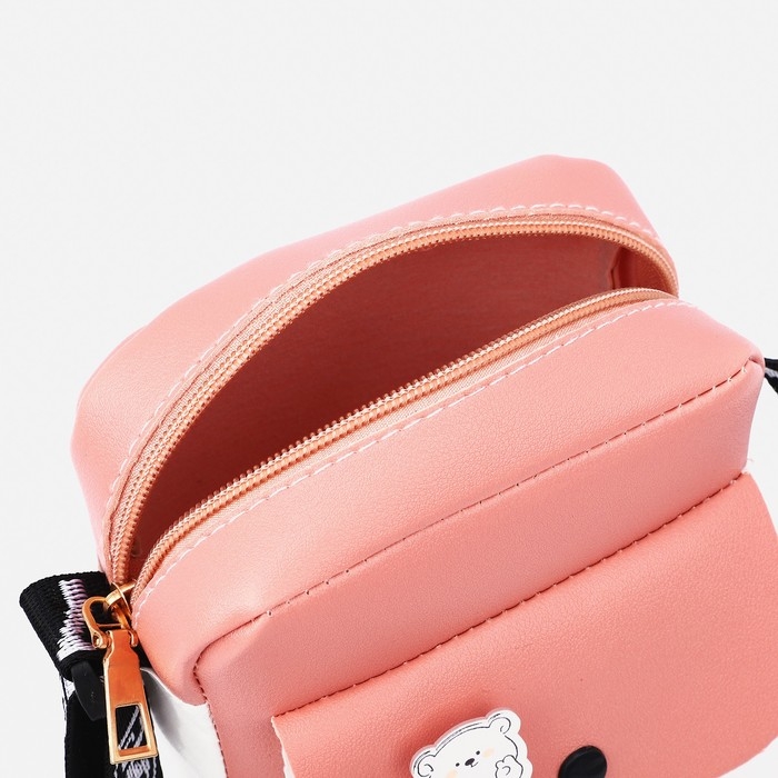 Сумка детская для девочки на длинном ремне, наружный карман, цвет розовый Сумка детская для девочки на длинном ремне, наружный карман, цвет розовый