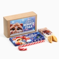 Новогодний подарок гифтбокс мини &laquo;Самого сладкого 2025&raquo;: драже, печенье, леденец, шоколад