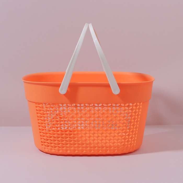 Органайзер для хранения, с ручками, 1 секция, 27 × 18 × 14,5 см, цвет МИКС Органайзер для хранения, с ручками, 1 секция, 27 × 18 × 14,5 см, цвет МИКС