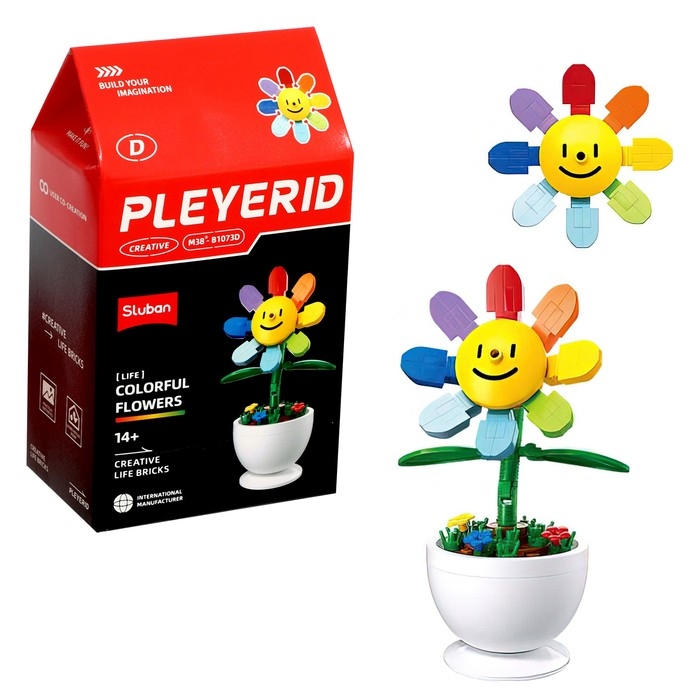 Конструктор «Цветы в горшочке», 6 видов, МИКС Конструктор «Цветы в горшочке», 6 видов, МИКС