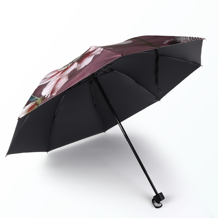 Зонт механический &laquo;Флора&raquo;, эпонж, 4 сложения, 8 спиц, R = 48/55 см, D = 110 см, цвет МИКС