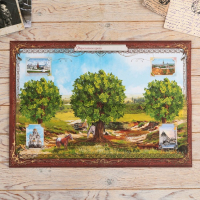 Родословная книга в шкатулке с пером и чернильницей &laquo;Древо&raquo;, 56 листов, 26 х 24 х 7 см.