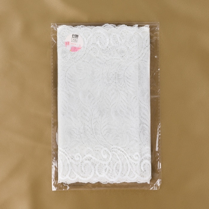 Кружевная эластичная ткань, 225 мм × 2,7 ± 0,5 м, цвет белый Кружевная эластичная ткань, 225 мм × 2,7 ± 0,5 м, цвет белый