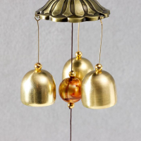 Музыка ветра металл "Денежная жаба с монетой" 3 колокольчика 34х5,6х5,6 см