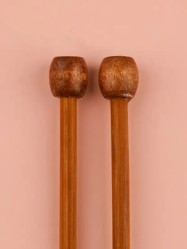 Спицы для вязания, прямые, d=4 мм, 25 см, 2 шт.